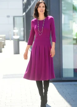 Damen Mona Freizeitkleider|Basics<Kleid mit aufspringenden Kellerfalten