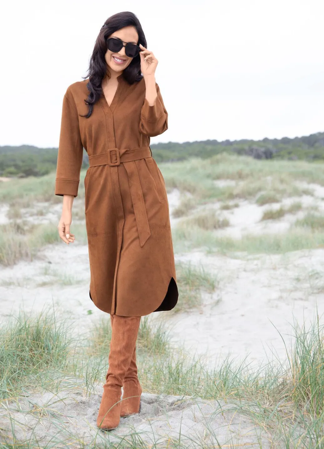 Damen Mona Freizeitkleider|Basics<Kleid mit Bindegürtel