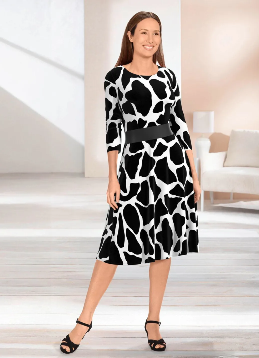 Damen Mona Freizeitkleider<Kleid mit breitem Kunstleder-Einsatz