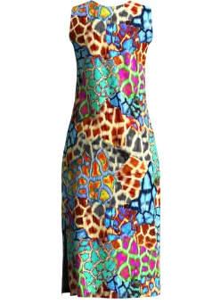 Damen Mona Strandkleider|Sommerkleider<Kleid mit farbbrillantem Druckdessin