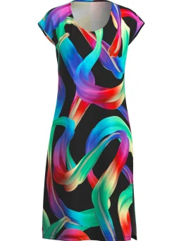 Damen Mona Strandkleider|Sommerkleider<Kleid mit farbbrillantem Druckdessin