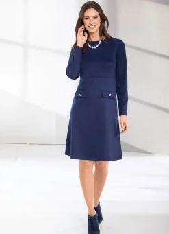 Damen Mona Freizeitkleider<Kleid mit glänzendem Schmuckknopf