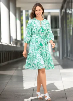 Damen Mona Sommerkleider|Freizeitkleider<Kleid mit Zierperlen und Quasten