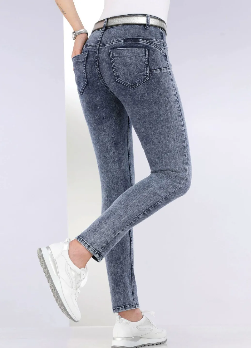 Damen Mona Lange Hosen|Jeans<Knöchellange, figurformende Jeans