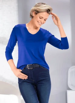 Kombifreundliches Shirt in 3 Farben Damen Langarm