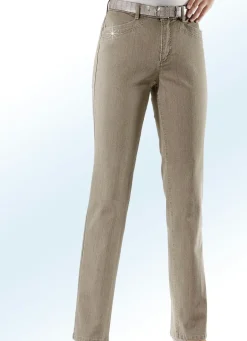 Damen Mona Lange Hosen|Jeans<Komfortjeans verziert mit Strasssteinen