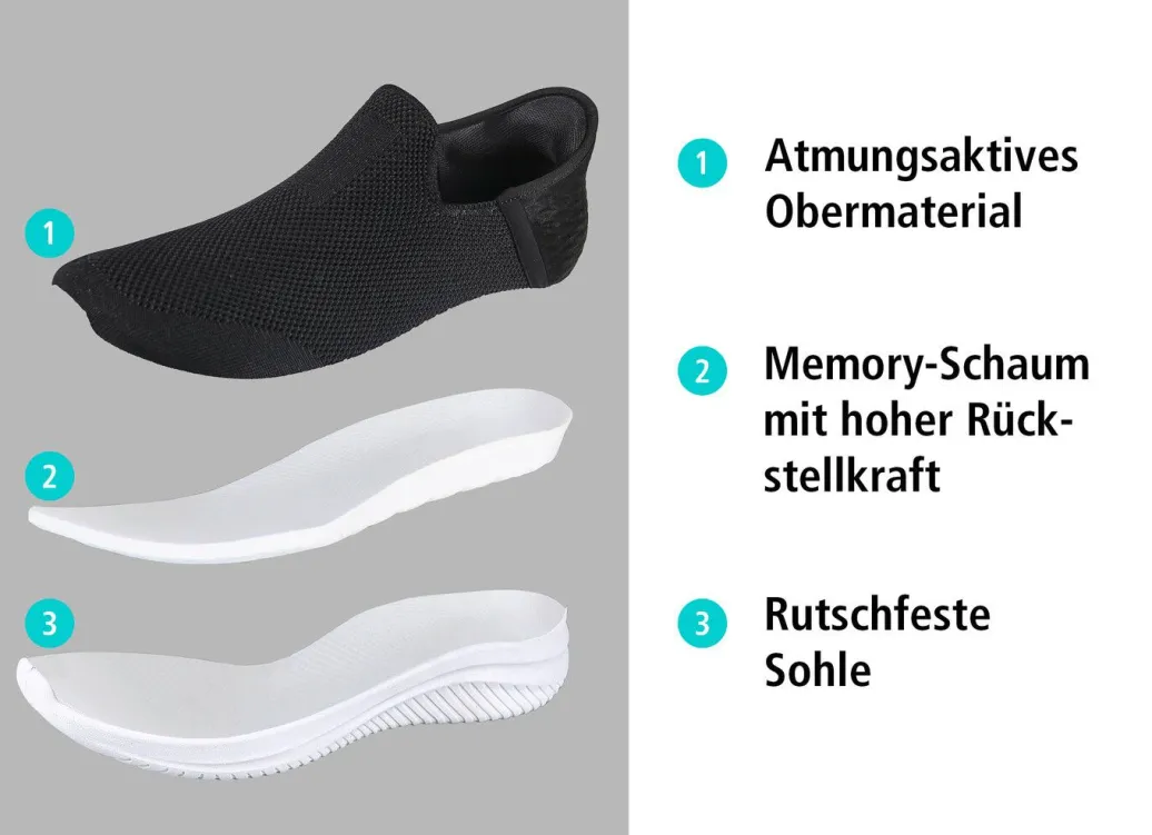 New Komfort-Sliding Stretch Sneaker Memory Foam Damen Sneaker & Sportschuhe|Slipper