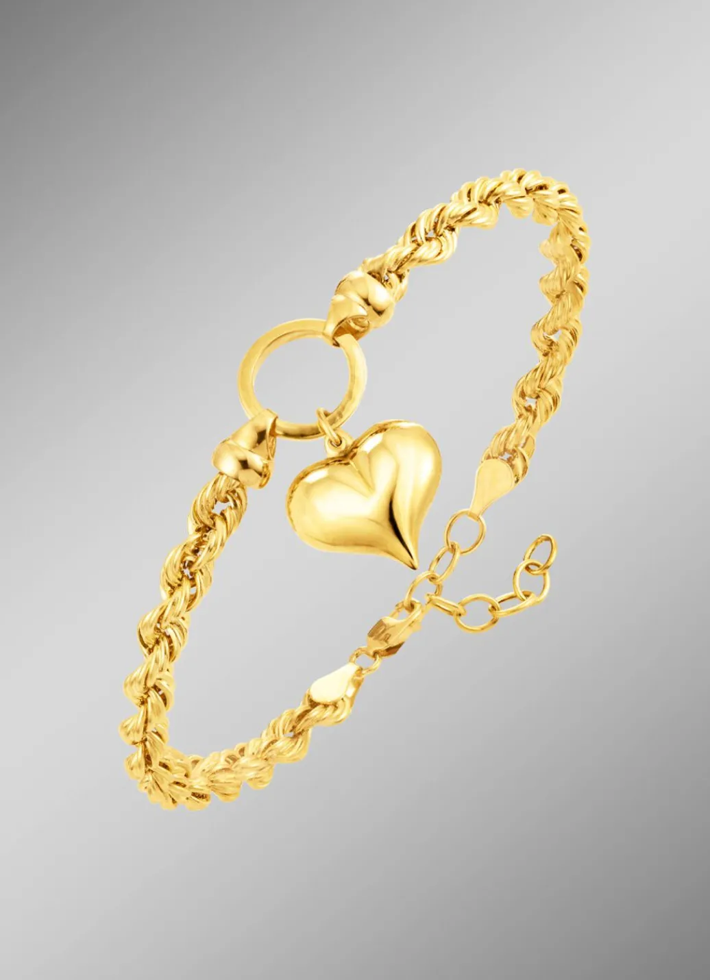 Sale Kordel-Armband mit Herz-Anhänger Damen Armbänder