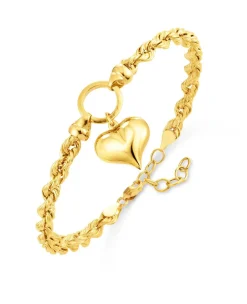 Sale Kordel-Armband mit Herz-Anhänger Damen Armbänder