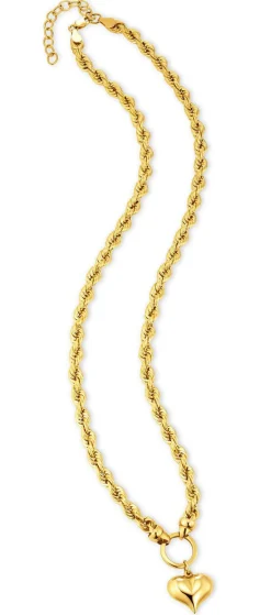 New Kordelkette mit Herz-Anhänger Damen Halsketten