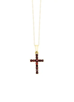 Clearance Kreuz-Anhänger mit Granat Damen Anhänger