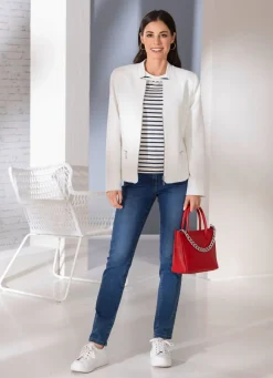 Damen Mona Blazer<Kurzblazer mit Reißverschlusstaschen