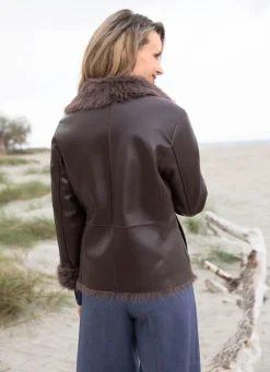Damen Mona Übergangsjacken|Lederimitatjacken<Kurzjacke aus Nappaleder-Imitat