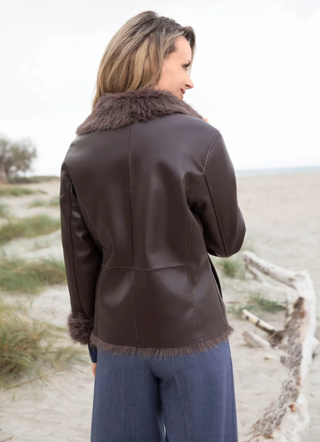Damen Mona Übergangsjacken|Lederimitatjacken<Kurzjacke aus Nappaleder-Imitat