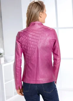 Damen Mona Übergangsjacken|Lederimitatjacken<Kurzjacke aus Nappaleder-Imitat