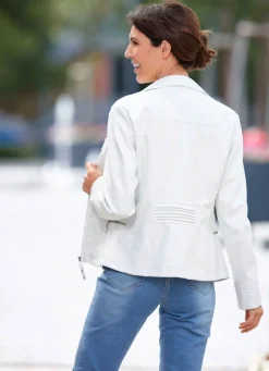 Damen Mona Lederimitatjacken<Kurzjacke aus Nappaleder-Imitat