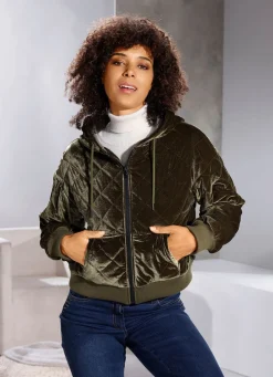 Damen Mona Winterjacken<Kurzjacke aus Samt