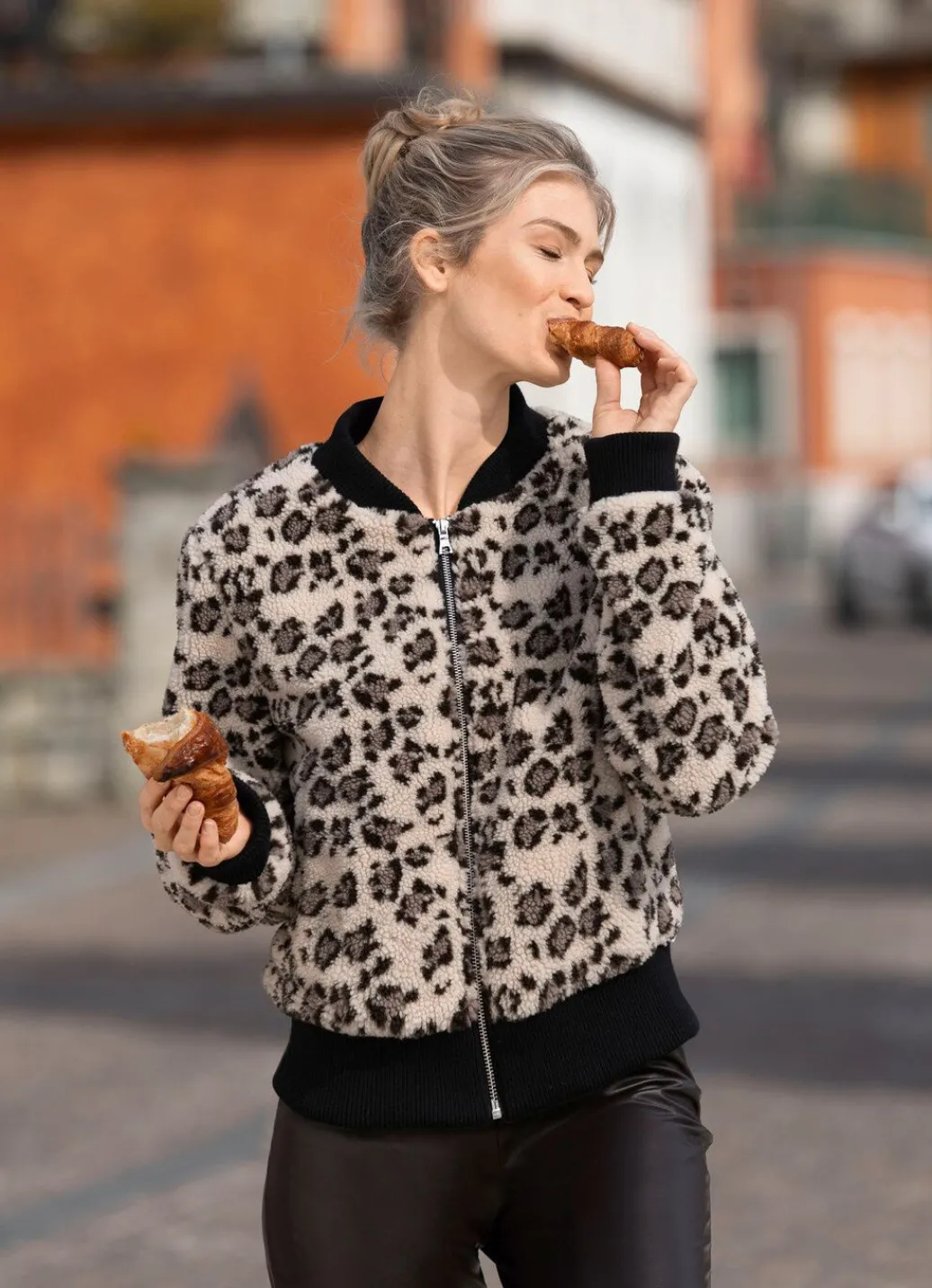 Damen Mona Winterjacken<Kurzjacke aus Teddyplüsch
