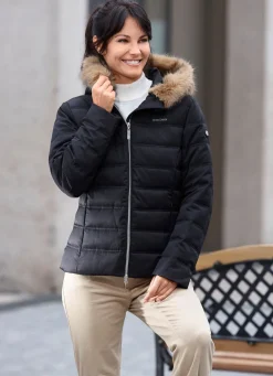 Damen Mona Winterjacken<Kurzjacke mit abnehmbarem Kunstpelz-Besatz
