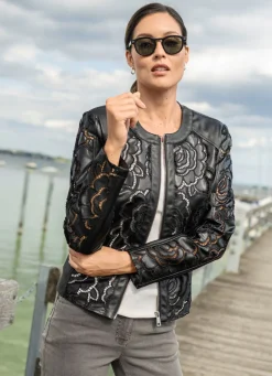 Damen Mona Übergangsjacken|Lederimitatjacken<Kurzjacke mit einer geschmeidigen Haptik