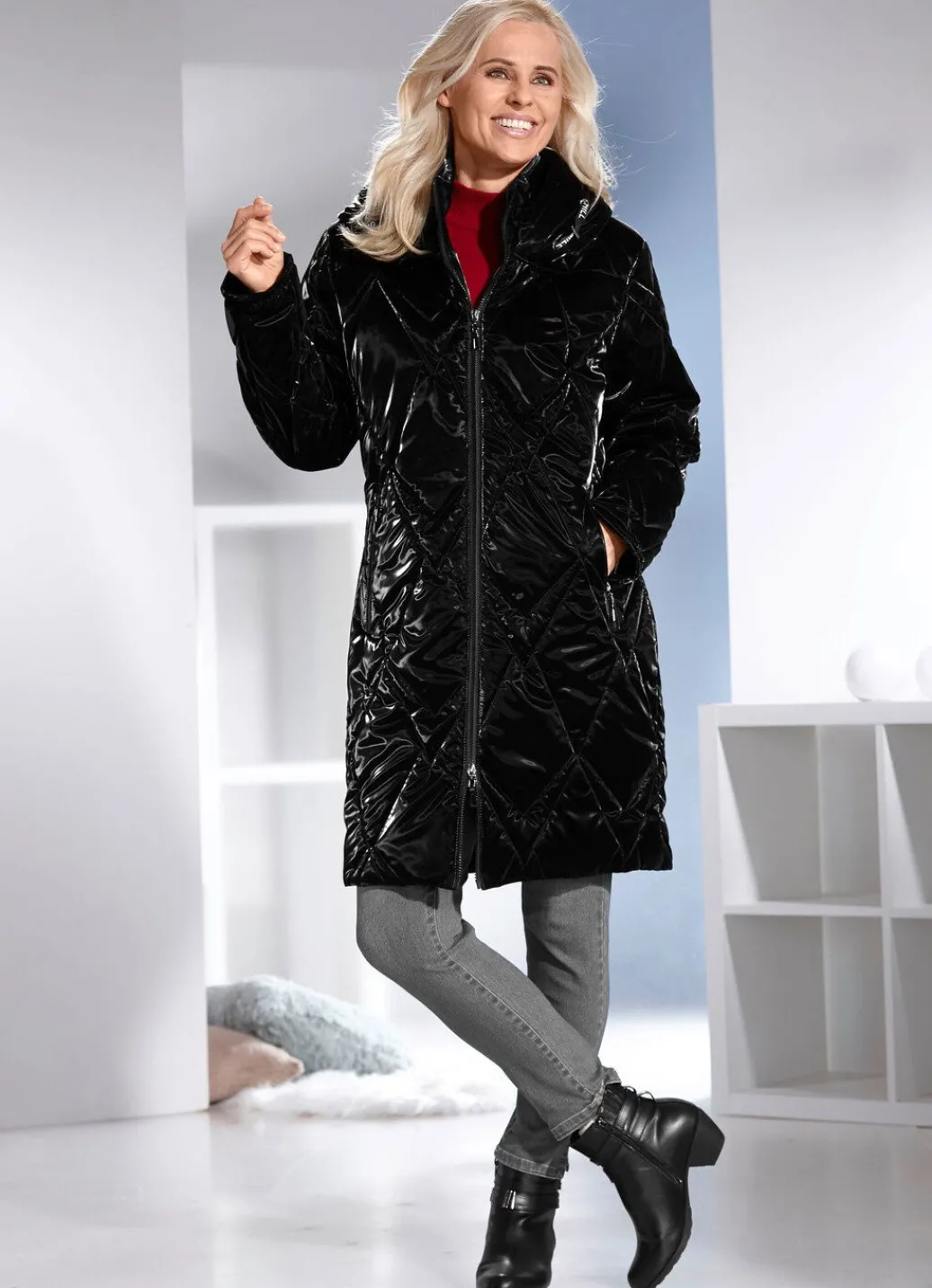 Damen Mona Wintermäntel<Kurzmantel in topaktueller Lackoptik