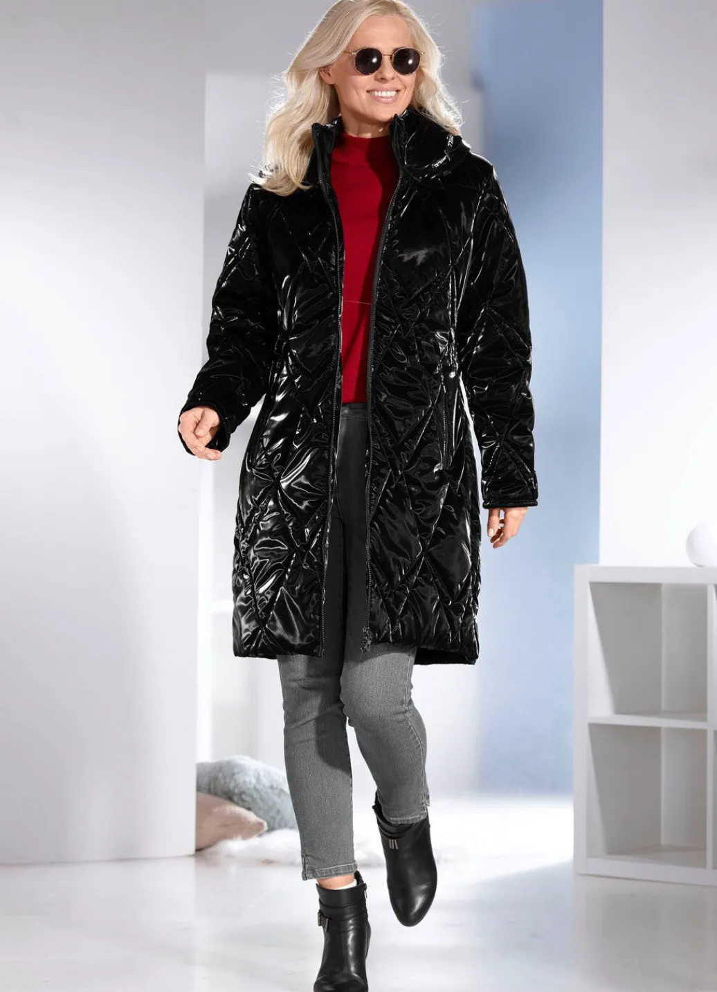 Damen Mona Wintermäntel<Kurzmantel in topaktueller Lackoptik