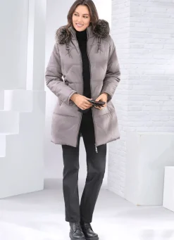 Damen Mona Wintermäntel<Kurzmantel mit abnehmbarem Kunstpelz-Besatz
