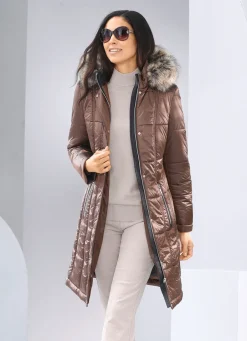 Damen Mona Wintermäntel<Kurzmantel mit abnehmbarem Kunstpelz-Besatz