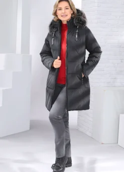 Damen Mona Wintermäntel<Kurzmantel mit abnehmbarem Kunstpelz-Besatz