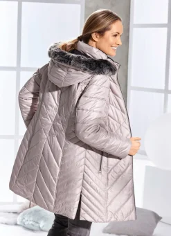 Damen Mona Wintermäntel<Kurzmantel mit abnehmbarem Kunstpelz-Besatz