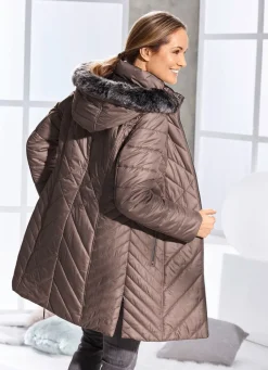 Damen Mona Wintermäntel<Kurzmantel mit abnehmbarem Kunstpelz-Besatz