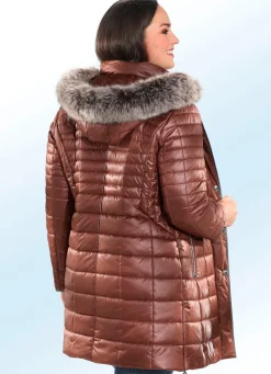 Damen Mona Wintermäntel<Kurzmantel mit Akzenten aus Nappaleder-Imitat