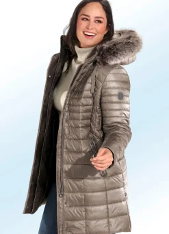 Damen Mona Wintermäntel<Kurzmantel mit Akzenten aus Nappaleder-Imitat