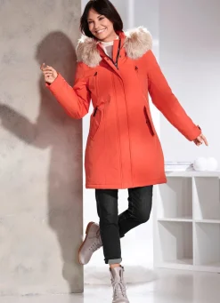 Damen Mona Wintermäntel<Kurzmantel mit größenverstellbarer Kapuze