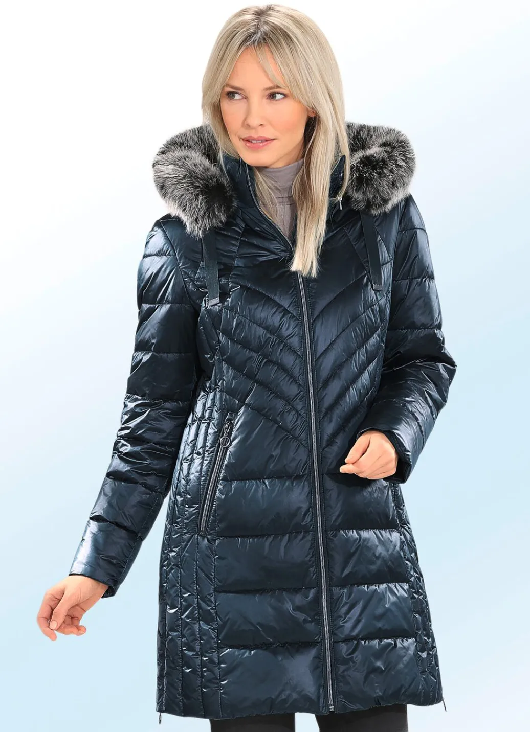 Damen Mona Wintermäntel<Kurzmantel mit Längssteppung