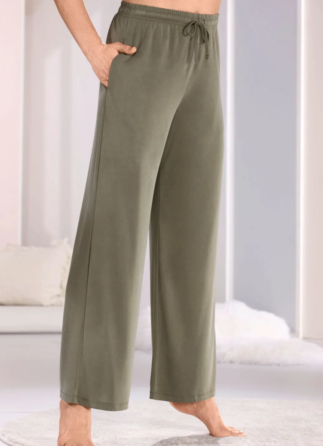 Damen Mona Schlafanzüge<Lange Laurina Lounge-Hose, mit Kordelzug und Taschen