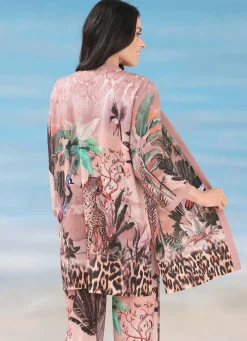 Damen Mona Strandkleider<Laurina Blusenjacke mit farbbrillantem Druckdessin