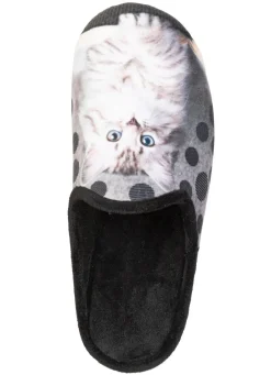 Sale Laurina, klassische Damen-Hausschuhe, mit Katzen-Motiv Damen Hausschuhe