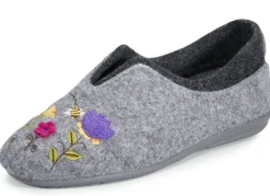 Sale Laurina, klassische Damen-Hausschuhe, Weite G, mit fantasievoller Motiv-Stickerei Damen Hausschuhe