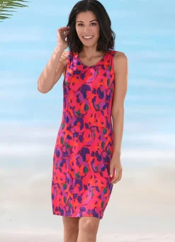Damen Mona Strandkleider|Sommerkleider<Laurina Kleid mit farbbrillantem Druckdessin, ärmellos