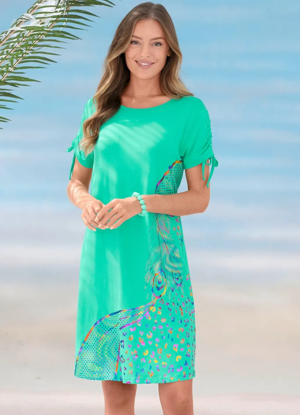 Damen Mona Strandkleider|Sommerkleider<Laurina Kleid mit schimmerndem Druck