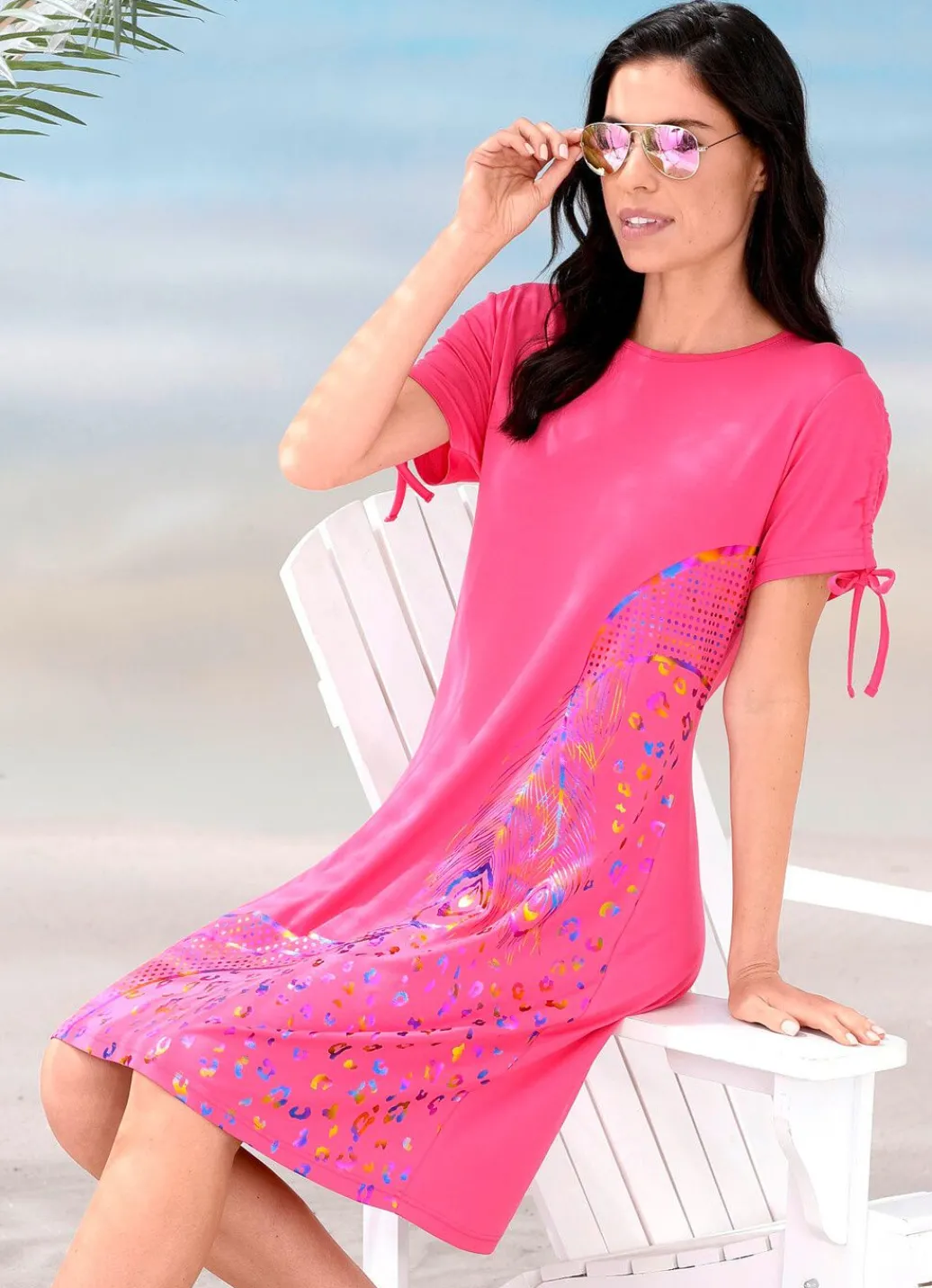 Damen Mona Strandkleider|Sommerkleider<Laurina Kleid mit schimmerndem Druck