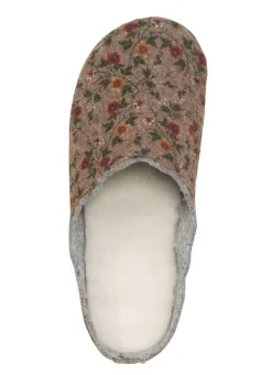 Laurina Pantoffel aus floral bedrucktem Filzmaterial Damen Hausschuhe