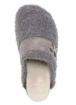 Discount Laurina Pantoffel aus weichem Plüsch mit Veloursbesatz Damen Hausschuhe