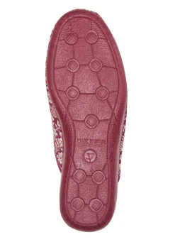 Hot Laurina Pantoffel mit Blumen-Stickerei Damen Hausschuhe