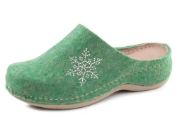 Discount Laurina Pantoffel mit pfiffiger Nietenzier Damen Hausschuhe