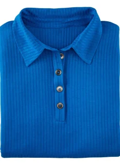 Damen Mona Strandkleider|Kurzarm<Laurina Poloshirt mit Knopfleiste