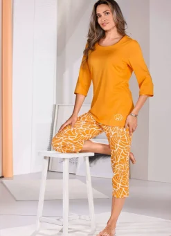 Damen Mona Schlafanzüge<Laurina Schlafanzug mit 3/4-langen Ärmeln und 7/8-langer Hose