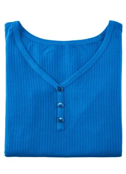 New Laurina Trägershirt mit Zierknopfleiste Damen Tops|Strandkleider