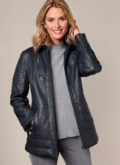 Damen Mona Lederjacken<Lederjacke mit Umlegekragen